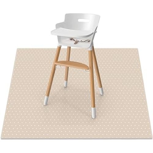 WeeSprout Baby Splat Mat for Kids, Large 51” x 51” Floor Playmat with Durable, Waterproof Surface and Non-Slip Bottom for Infants to Toddlers Under highchair, arts and crafts, picnics and play