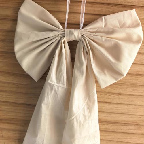 Custom 100% Cotton Bow,  Baby Bed, Pew Bow, Nursery bow, Tree topper, Rustic Bow, Curtain Tie Back(about 12inches wide and 26inches long)