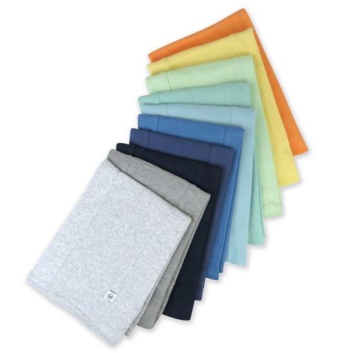 10-Pack Organic Cotton Knit Tri-fold Burp Cloths Rainbow Blues