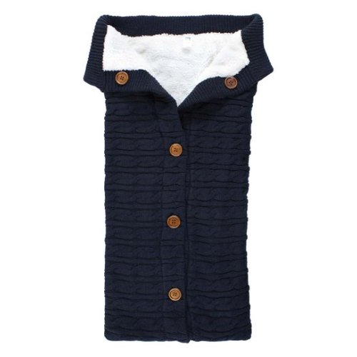 Hudson Baby Navy Sherpa Lounge Stroller Wrap Sack
