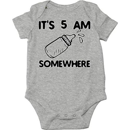 AW Fashions It's 5 AM Somewhere Baby Bodysuit Funny Adorable Newborn Coming Home Outfit Cute Boys Girls