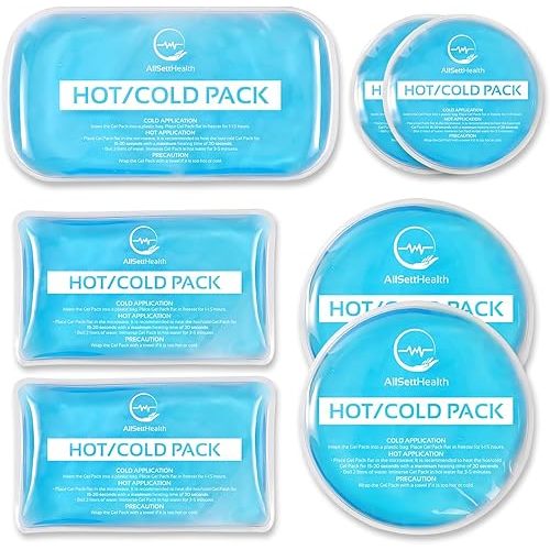 Reusable Hot and Cold Gel Ice Packs for Injuries - Gel Cold Packs for Injuries - Multiple Shapes and Sizes 7 Variety Pack