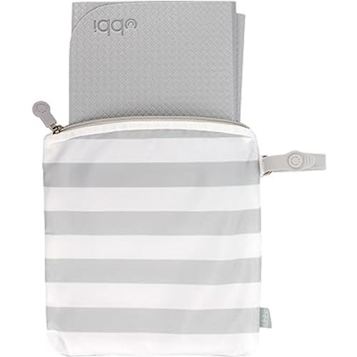 Ubbi On-the-Go Changing Mat with Carrying Bag, Soft and Comfortable Diaper Bag Accessory Must Have for Newborns, Easy to Clean, Portable Changing Pad, Gray