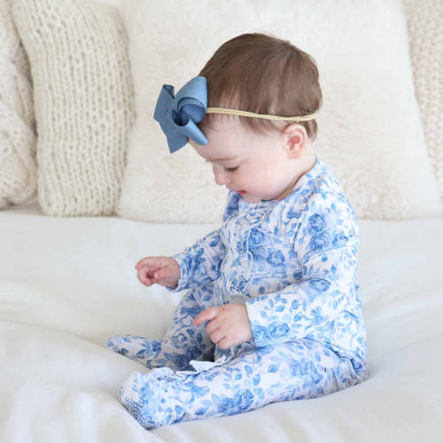 Betsy's Blooms Ruffle Zipper Footie