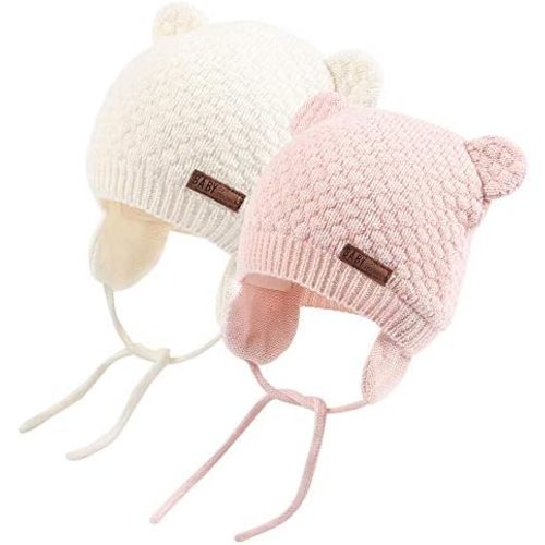XIAOHAWANG Baby Hat Cute Bear Toddler Earflap Beanie Warm for Fall Winter