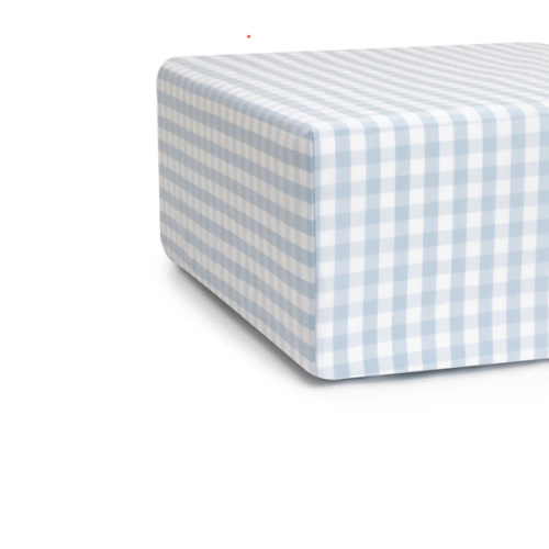 Luxe Premium Light Blue Gingham Crib Sheet