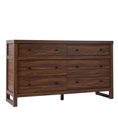Better Homes & Gardens Ezra 64" Wide 6-Drawer Dresser, Walnut Finish