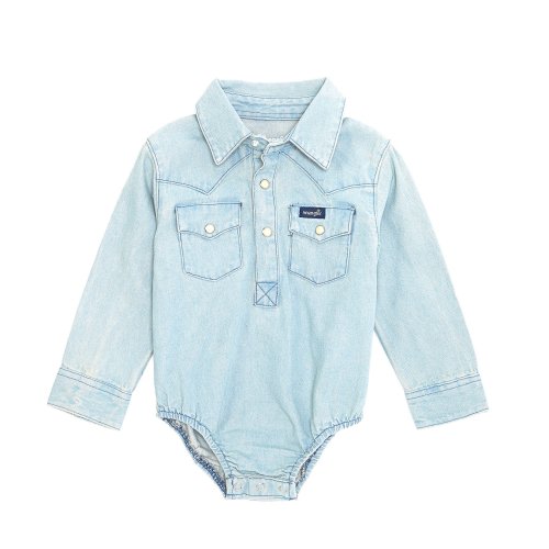 Wrangler Wrangler® Baby Boys Newborn-24 Months Long Sleeve Faded Western-Style Bodysuit