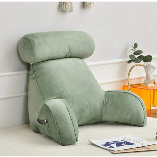 Back Support Pillow with Arms & Adjustable Headrest