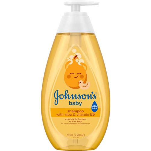 Johnson's Baby Shampoo with Aloe Vera & Vitamin B5, Tear Free, Newborn Essentials, No added Parabens & Sulfates, Hypoallergenic, Baby Essentials, 20.3 fl. oz