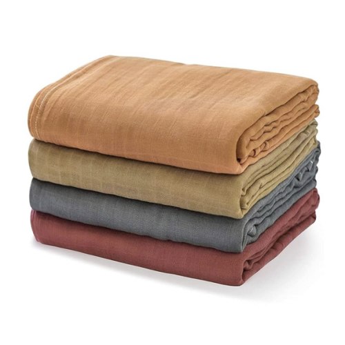 Momcozy Muslin Swaddle Blankets for Baby Boys and Girls, 4-Pack Breathable and Skin-Friendly Receiving Blanket Wrap, Baby Essentials, Registry & Gift, 47 x 47 inches