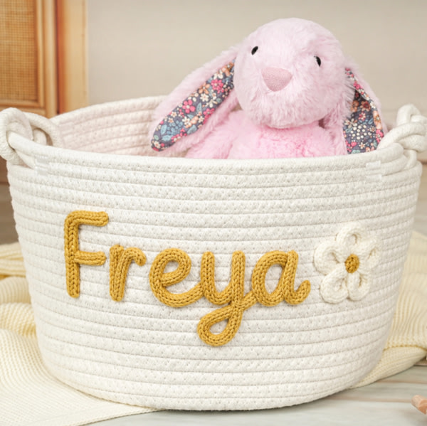 Custom Toy Basket,Baby Shower Gifts, Kids Gifts,Nursery Decor, Gifts for Baby,Custom Name Basket,Kid Toy Basket,Baby Name Gift,Home Storage