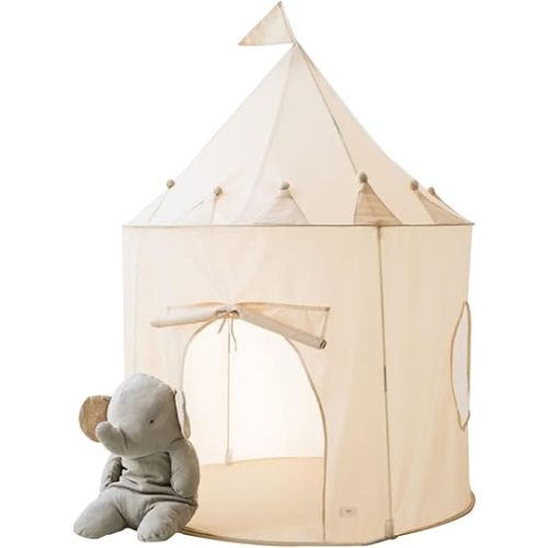 3 Sprouts Kids Play Tent - Sustainable Recycled Fabric – Fun Spacious Childs Playhouse for Indoor Games for Boys & Girls - Durable Fort Pop Up House for Toddlers & Children Age 3-10 - Beige