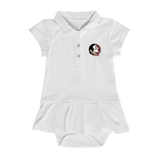 Girls Infant Garb  White Florida State Seminoles Caroline Cap Sleeve Polo Dress