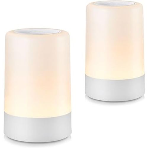 G Keni Nursery Baby Night Light for Kids, Portable LED Touch Night Lamp for Kids and Adult, Breastfeeding, Sleep Aid, USB Rechargeable Nursing Lamp, Bedside Dimmable Warm Night Light (2 Pack)
