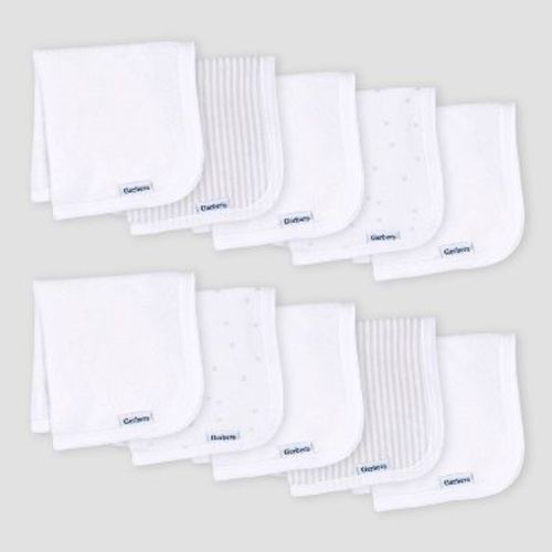 Gerber Baby 10pk Knit Washcloth - White