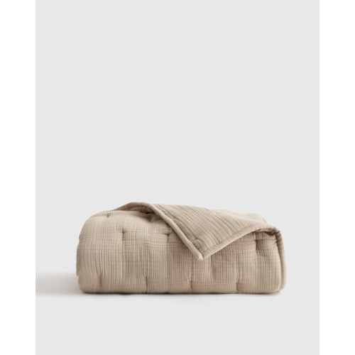 Organic Cotton Gauze Toddler Quilt in Dune