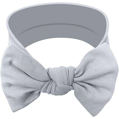 Baby Girl Headbands-Infant,Toddler Cotton Handmade Hairbands with Bows Child Hair Accessories (Stone Gray)