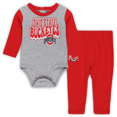 Ohio State Buckeyes Newborn & Infant Double Up Long Sleeve Bodysuit & Pant Set