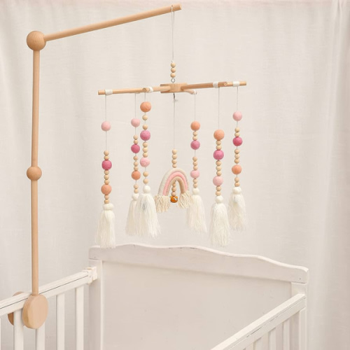 Baby Crib Mobile Holder - Wooden Mobile Arm for Crib,Crib Mobile Arm,Mobile Crib Hanger (Wooden Arm)