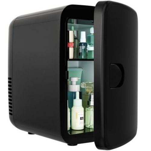 Simzlife Mini Fridge, 4L/6 Cans, Portable Cooler & Warmer for Skincare,Black