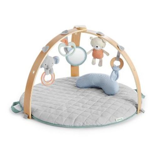 Ingenuity Cozy Spot Reversible Duvet Activity Gym with Wooden Toy Bar - Loamy