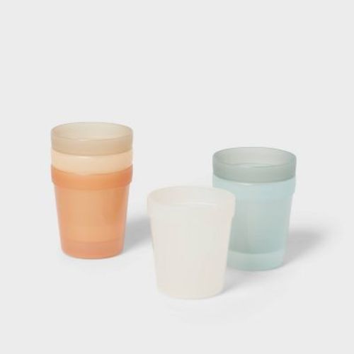 Kids' 8 Fl Oz Plastic Short Tumbler - Pillowfort™: Bpa-free, Multicolored, Set Of 6, Microwave & Dishwasher Safe