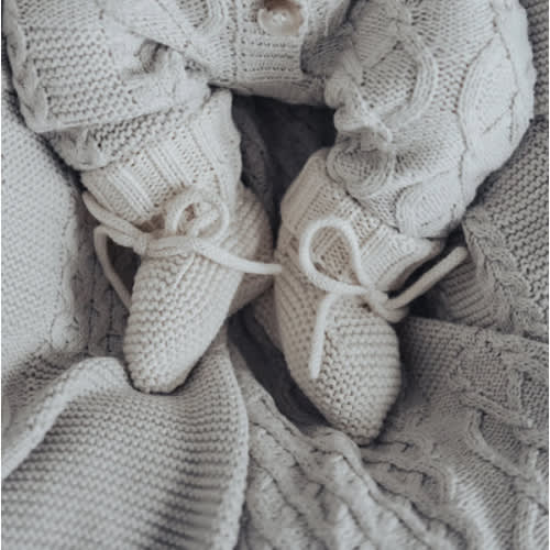Luna + Luca Organic Booties - Cream