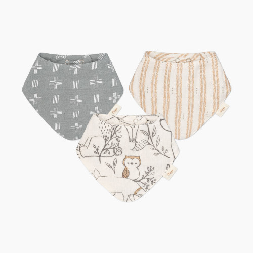 Crane Baby Cotton 4 Layer Muslin Bib Set (3 Pack) - Ezra