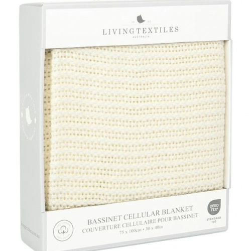 Bassinet Cotton Cellular Blanket in Natural White