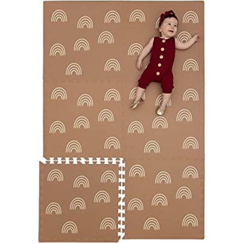 CHILDLIKE BEHAVIOR Baby Foam Play Mat - Play Pen Tummy Time Mat & Crawling Mat Foam Play Mat for Baby with Interlocking Floor Tiles 72x48 Inches Puzzle - Baby Floor Mat Infants & Toddlers