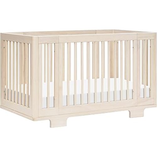 Babyletto Yuzu Convertible All-Stages® Bassinet, Midi, Full-Size Crib in Washed Natural, Greenguard Gold Certified, Portable & Adjustable with Conversion Kits and Pads Included
