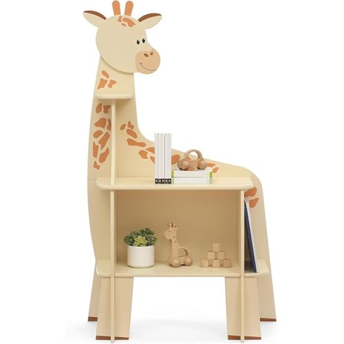 Delta Children Giraffe Bookcase - Greenguard Gold Certified, Yellow