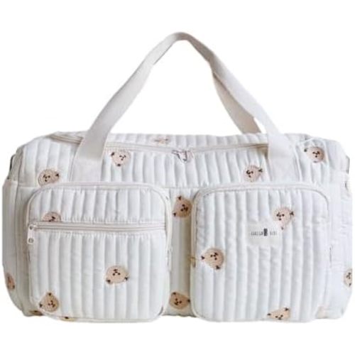 Cute Diaper Bag Tote Quilted Duffle Bag Large Diaper Bag Soft Mommy Hospital Maternity Bag Nappy Storage