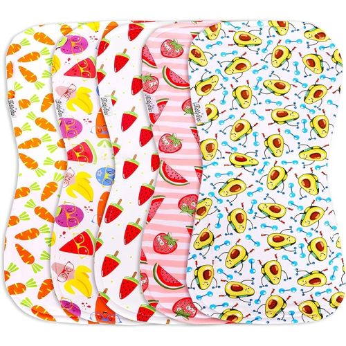 KiddyStar 5-Pack Organic Cotton Burp Cloths – Large, Ultra-Soft 3-Layer Towels for Burping, Shoulder & Hand Use, Highly Absorbent