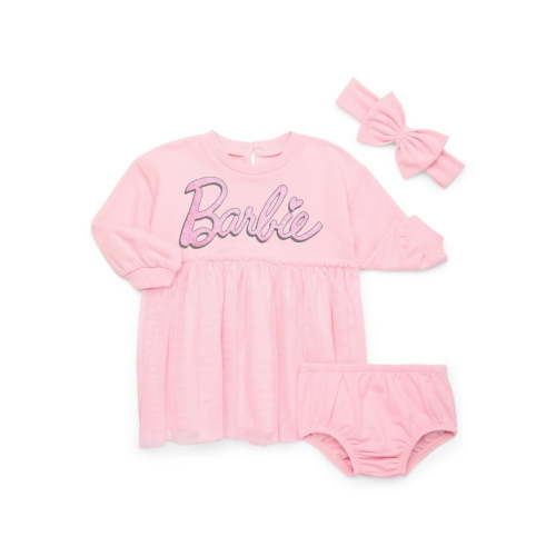 Barbie Baby Girls Tutu Dress, Diaper Cover & Headband, 3-Piece Set, Sizes 0/3 Months -24 Months