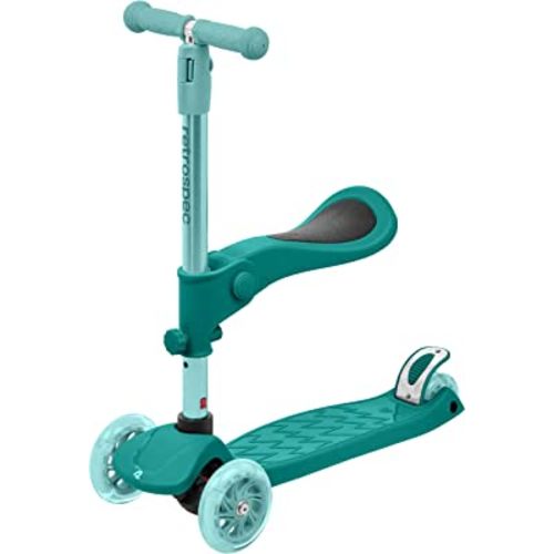 Retrospec Chipmunk Plus Kids’ Kick Scooter 3+ Years - Height Adjustable 3 Wheel Scooters - Learn to Steer, Foldable Seat, LED Lights, & No-Slip Deck