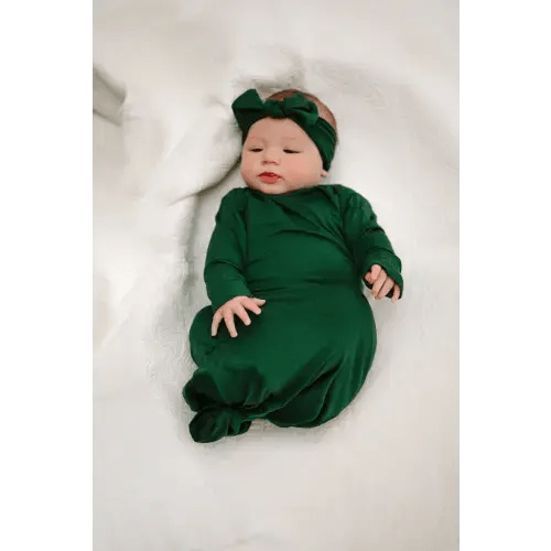 Baby Knot Gown Set: Emerald – Lila