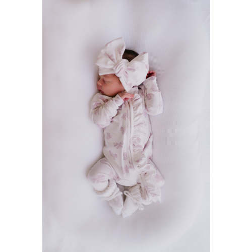 Frill Zip Romper | Lilac Butterflies – Little and Fern