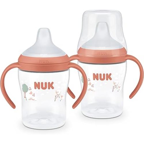 NUK Perfect Match Learner Cup, 5 oz, 2 pack – Soft Spout, Easy-Grip Handles, BPA Free, Spill Proof Transition Sippy Cup