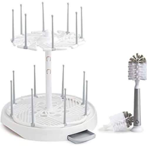 Munchkin® High Capacity Drying Rack and Shine™ Stainless Steel Bottle Brush