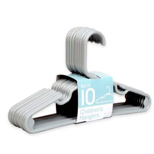 Merrick 10-Pack Children's Hangers in Grey