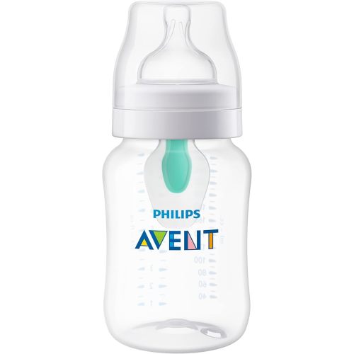 Philips Avent Anti-Colic Baby Bottle with AirFree Vent, 9oz, SCY703/91, 1pk, Clear, SCY703/91