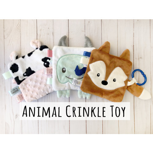 Baby Crinkle Toy, Tummy time toy for babies, baby sensory toy, crinkle lovey toy baby boys, Toy for baby, baby gift from grandma, ribbon toy