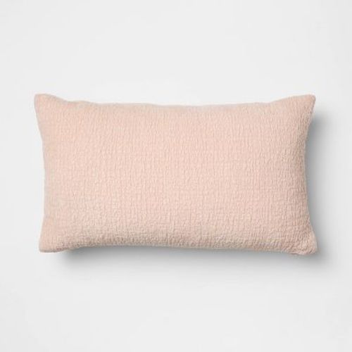 Lumbar Textured Velvet Peach - Threshold™ Designed With Studio Mcgee