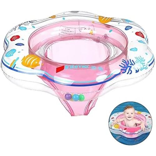 Baby Pool Floats, Inflatable Float Raft with Handle Safety Seat Double Airbag, Kids Swimming Ring Water Beach Floaties Party Toys, Toddler Swim Training for Infant of 4-48 Months