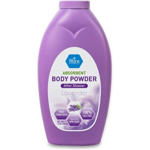 MEDPRIDE Talc Free Baby Powder Pure Cornstarch Powder Absorbent Dusting Powder, 13 Oz Lavender