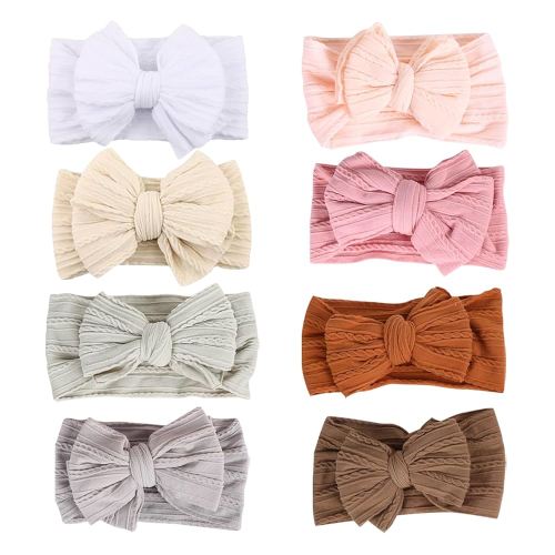 Baby Bows Headbands Nylon Hairbands Baby Girl Bows Hair Accessories for Infant Toddler Essentials (8Color-green, mid)