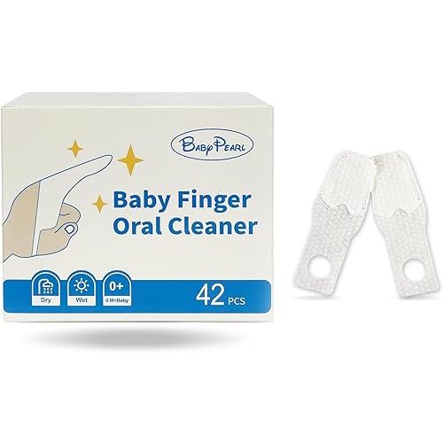 Baby Tongue Cleaner Newborn Finger Toothbrush, 42 Count Disposable Wet and Dry Use Baby Mouth Cleaner, Newborn Oral Care Clean 0-36 Months Toddler Teeth, Gums, Tongue Coating