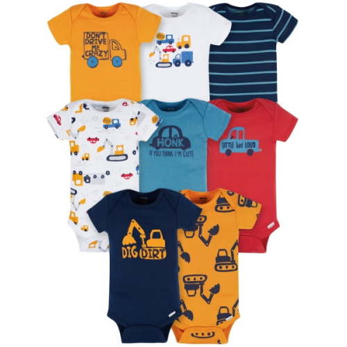 Onesies Brand Multipack Infant Boy Short Sleeve Bodysuits, 8-Pack, Newborn-12 Months